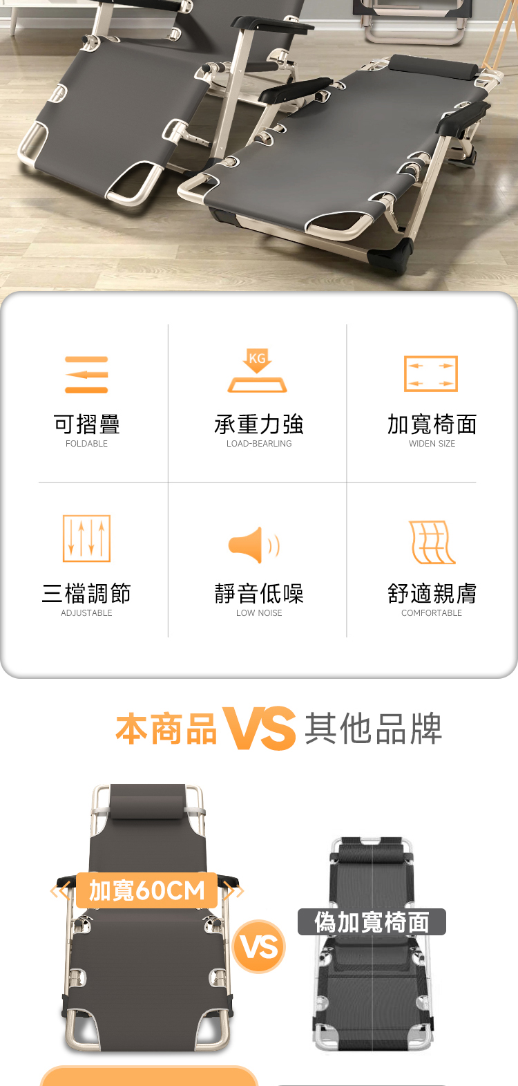 摺疊躺椅 商品詳情 2