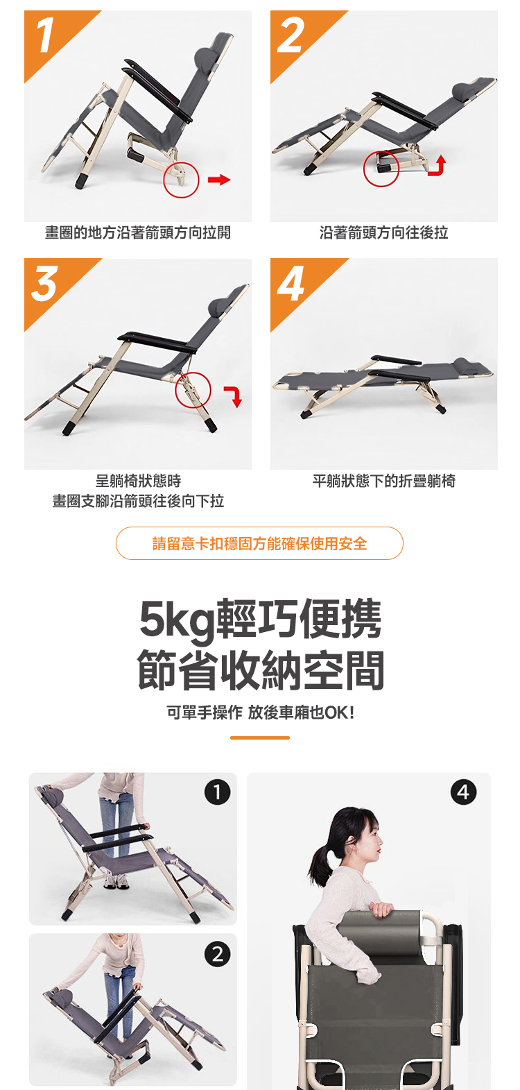 摺疊躺椅 商品詳情 6