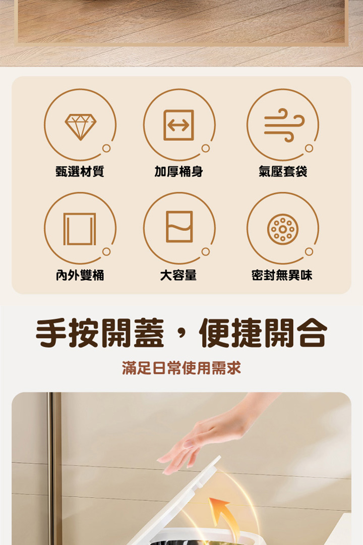 圓形按壓垃圾桶 商品詳情 2